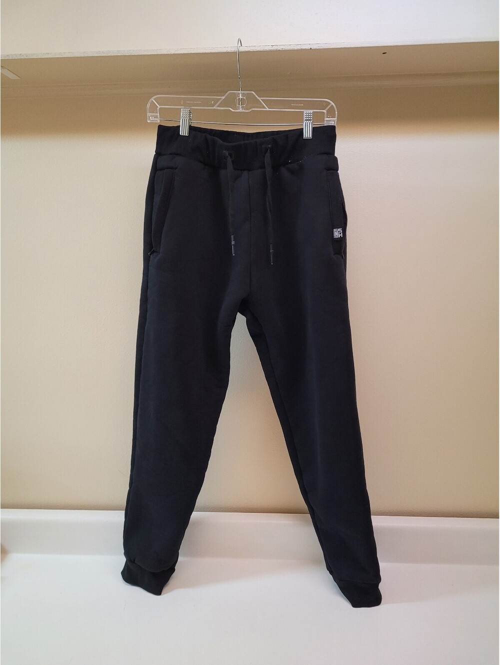 Finish fleece line sweatpants medium black lined joggers